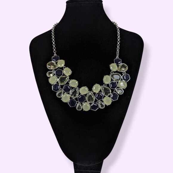Talbots Blue & Yellow Stone Statement Necklace - Picture 1 of 7